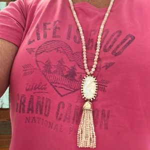 Kendra Scott long Mother of pearl necklace